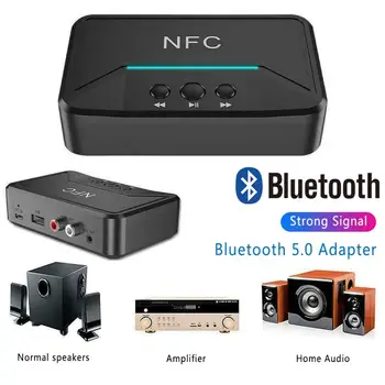1PC mais Recentes sem Fio NFC Bluetooth 5.0 Receptor APTX HD DAC Digital sem Fio Adaptador de Áudio de Baixa Latência SPDIF Coaxial, Saída RCA