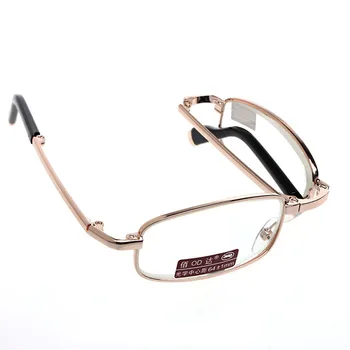 1PC Mini Dobrável Óculos de Leitura de Metal Full Frame Caso de Óculos de +1,00 a +4.00
