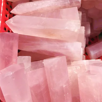 1pcs Natural cor-de-rosa pó de cristal pilar de cicatrização pó de quartzo obelisco cristal natural de energia de corte de pedra de moagem