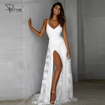 2021 Novo Laço branco Casamento Vestido V-Pescoço Curto Sexy Fenda Sleev túnica sem Mangas, sem encosto de Noiva Baixo do Vestido de Baixa Peito