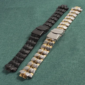 26mm*14mm Preto de Aço Inoxidável, faixa de Relógio de Pulseira Bracelete Pulseira curvo termina Pulseira para casio