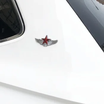 3D asas de Anjo estrela de cinco pontas de asas de metal do carro adesivos personalizados criativo capa porta de decoração adesivos de cauda tag