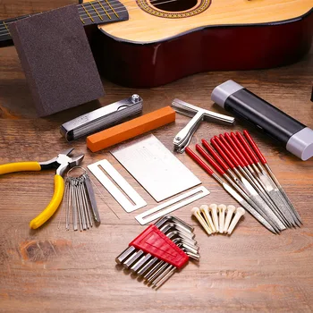 54pcs de Guitarra Profissional de Cuidados de Limpeza de Ferramentas de Reparo Kit de Guitarra de Luthier Manutenção do programa de Configuração Ferramentas de Ajuste Definido