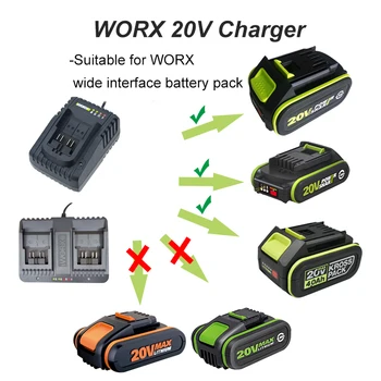 A WORX 20v e 12V, Bateria de Lítio Carregador de Carga Rápida de Ferramentas de Poder