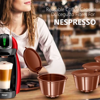 Ajuste Para Dolce Gusto Filtro De Café Xícara De Café Em Cápsula Reutilizável Dolcegusto Filtros Para Café Nespresso Recarga Filtro Coffeeware