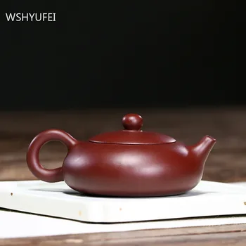 Chinês Yixing chá de panela de barro roxo Clássico Xishi bule de chá de beleza chaleira minério Cru Roxo lama Artesanal de Chá Personalizado 140ml