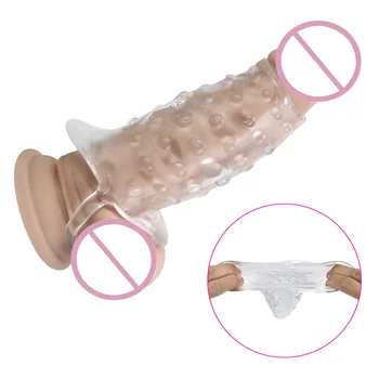 Extensor De Pénis De Cristal Reutilizáveis Preservativo Brinquedos Sexuais Para Os Homens Vibrador De Alargamento De Pênis Anel De Ejaculação Retardada Da Ampliação Do Pénis