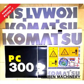 Frete grátis para KOMATSU PC300-7 Escavadeira Adesivos Set (Mesin Etiquetas)