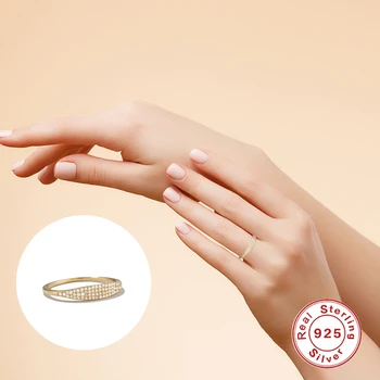 Genuíno de Prata 925 Borboleta Magro Micro Pave CZ Anéis de Dedo Para Mulheres Meninas Tamanho 7 Anel de Noivado de Finas Jóias de Presente