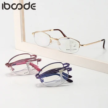 Iboode Unisex Dobrável Multifocal Progressiva Óculos de Leitura Anti Luz Azul Zoom Inteligente com Presbiopia Óculos +1.0 +3.5