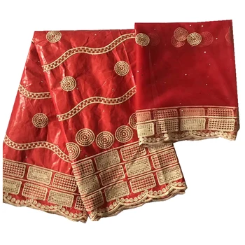 Jacquard brocado de cera vestido de tecido de costura material bazin riche Tecidos áustria tule bordado com tecidos de 5+2 m/monte