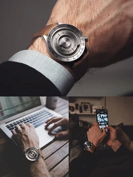 Mag relógios para Homens 2021 de Quartzo de Mergulho Grandes de Quartzo Wriswatches Masculino Mergulho Militar Dom Exército Marrom de Couro Luxo com Alça Impermeável