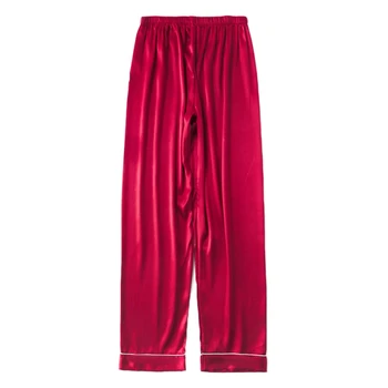 Mens de Cetim de Seda Pijama Pijama de Calça Salão de Calças de Sono Fundos de Tamanho L-3XL Mais 3 Cores