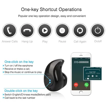 Mini sem Fio Bluetooth Fone de ouvido Em Ouvido Sport com Microfone Fone de Fones de ouvido para Todos os Telefone