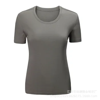 Mulher roupas tshirt mulheres gráfico t-shirts camiseta de Microfibra e Elastano Curto Broadcloth Sólido