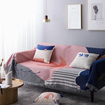 Nordic geométricas sofá cobertor simples de carpetes tapeçaria sofá toalha de malha cobertor colcha de têxteis-lar a decoração home