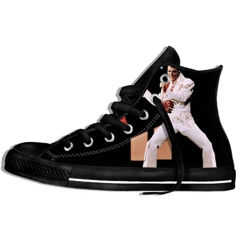 Nova Verão Tops da Moda Hip Hop, Pop, Rei Elvis Presley Sapatos de Homens/Mulheres de Impressão 3D Tênis Harajuku Sapatos Casuais