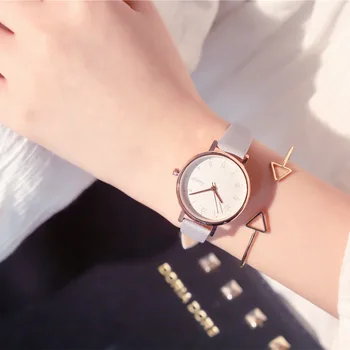 Número simples escala de mulheres relógio de quartzo 2021 de luxo de moda feminina de couro relógios de pulso vestido das senhoras relógio presentes montre femme