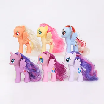 Pack de 6 de My Little Pony Brinquedos Definir a Amizade é Mágica Rainbow Dash Twilight Sparkle Pinkie Pie Raridade PVC Figuras de Ação Bonecas