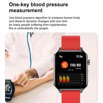 PPG ECG Inteligente de cuidado Com a Temperatura do Corpo Heart Rate Monitor de Pressão Arterial Smartwatch 1,7 polegadas Full Touch Homens Mulheres Relógio do Esporte