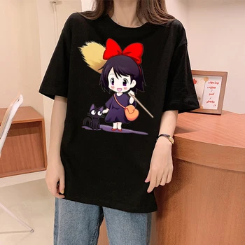 Serviço de entregas da Kiki anime T-Shirt de desenhos animados Tops Harajuku mulher camisetas Femininas de verão plus size tshirt tops kawaii roupas