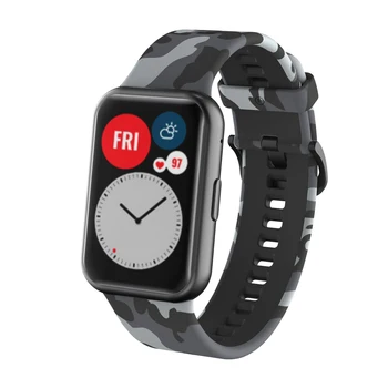 Silicone Pulseira De Cinta Para Huawei Ajuste Do Relógio Smartwatch Substituição De Moda Coloridos Impressão Pulseira Bracelete Acessórios