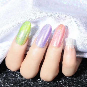 Unhas de Arte Glitter Pó do Pigmento Gel polonês Espelho Manicure Brilhos Camaleão UV Decorações Chrome Holográfico Unhas