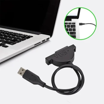 USB 2.0 Unidade Óptica SATA Cabo USB 7Pin + 6Pin para Externo USB, Conversor Adaptador para 9,5 mm/12,7 mm PC Portátil Acessórios