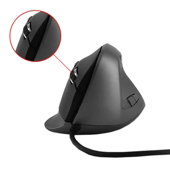 USB com Fio Vertical Ergonômico do Mouse Vertical de Pulso Mouse de 5 botões do Mouse Óptico