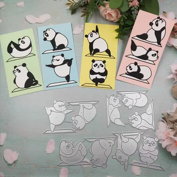 Yoga Panda de Corte de Metal Morre 2020 novo DIY página de recados de papel de cartão decoração do processo de estampagem do molde