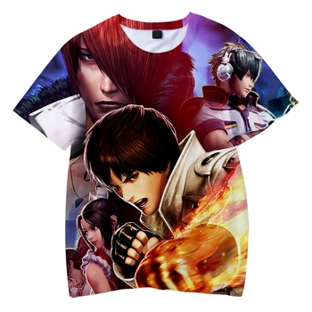 A moda do Garoto Legal The King Of Fighters 3D S-Neck T-shirts Mulheres/Homens de Verão de Manga Curta, Camisetas Casuais Roupas Tee