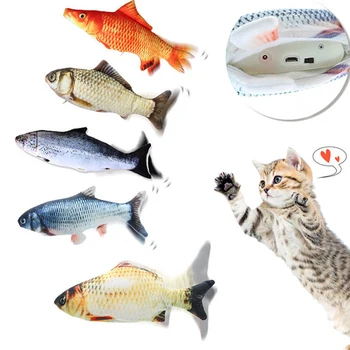 Dançar de Salto Mover Disquete de Peixe Gato de Brinquedo 14 tipos de peixes para escolher a partir de Carregamento USB de Simulação de Peixes do animal de Estimação Engraçado gato de brinquedo