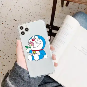 Doraemon bonito dos desenhos animados robô de luxo Caso de Telefone Transparente macio Para o iphone 5 de 5 anos 5c se 6 6 7 8 11 12 plus mini x xr xs pro max.
