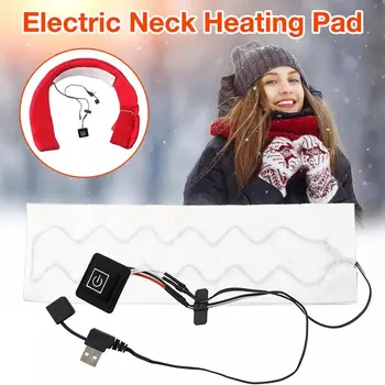 Inverno Elétrico Aquecido Lenço Almofada de Carregamento USB de Temperatura Ajustável Electric Pescoço Almofada de Aquecimento Dobrável Aquecimento Cachecol