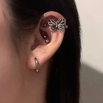 O coreano Zircão Pequeno Ear Cuff Conjunto de Ouvido Anéis Para as Meninas de Ouro Earcuff Bonito Cartilagem Clipe de Brincos Não Perfurado Mulheres Punk Jóias