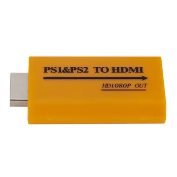 Saída de áudio HDMI Adaptadores de PS1 Para HDMI/PS2 Para HDMI 1080P em HD, Conversor Adaptador de Acessórios Rápido DropShipping Atacado Laranja