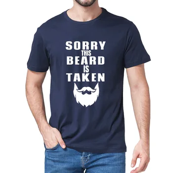 Unisex Algodão Desculpe, Este Barba É Tomado Funny Valentine Presente Para Ele Barbudo Namorado de Verão dos Homens T-Shirt das Mulheres Macio Tee