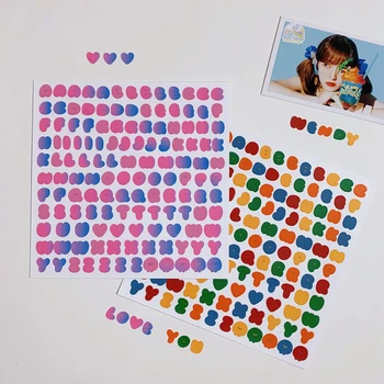 2sheets Gradiente de cor o alfabeto inglês impermeável adesivo DIY scrapbooking álbum de fotos e diário de feliz planejador de decoração adesivo