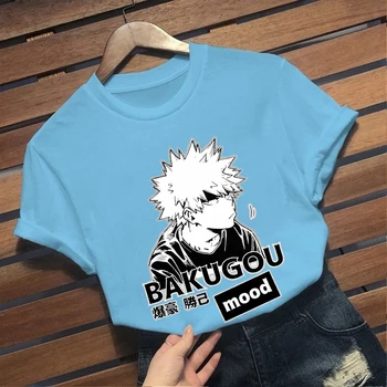 Bakugou Katsuki Unisex T-Shirt Personalidade Tops para Homens/Mulheres