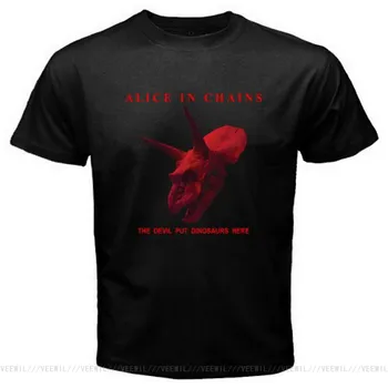 Novo álbum do Alice In Chains, O Diabo Put Dinosaurs Here dos Homens T-Shirt Preto Tamanho S-3XL Presente de Aniversário Tops, T-Shirt