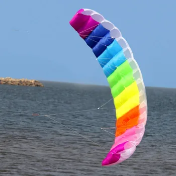 1.4/2/2.7 m arco-íris de Linha Dupla, Kite surf Dublê de pára-Quedas Macio Parafoil Surfar de Kite Esporte Kite Grande piscina Exterior de Praia de Asa Voadora