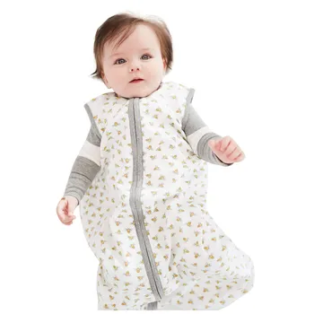 2021 Novo Bebê Abelha Zíper Recém-nascido Wearable Cobertor de Algodão Swaddle Envoltório Saco de Dormir Vogue Impresso Anti-kick Saco de Dormir