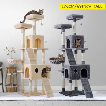 Doméstica Lieferung Katze Baum Turm Haustiere to play Baum Kratzen Baum arbre einen bate-Klettern Springen Spielzeug Rahmen Haust
