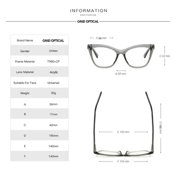 Gmei Óptico Mulheres Miopia Óculos De Armação Com Dobradiças De Mola Feminino, Ótica, Óculos De Prescrição De Óculos Com Armações De Oculos De 2021