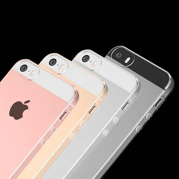 ITEUU 5S Macio TPU Ultra-fina Caso Claro para o iPhone 5 de 5 anos SE Casos de Gel de Silicone Flexível, Slim Transparente da Tampa Traseira
