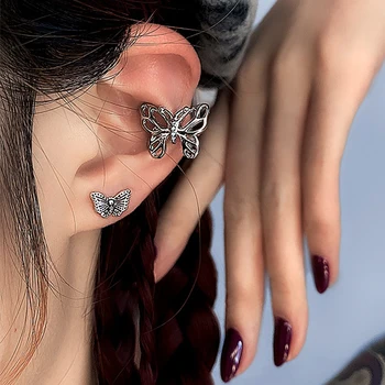 O coreano Zircão Pequeno Ear Cuff Conjunto de Ouvido Anéis Para as Meninas de Ouro Earcuff Bonito Cartilagem Clipe de Brincos Não Perfurado Mulheres Punk Jóias