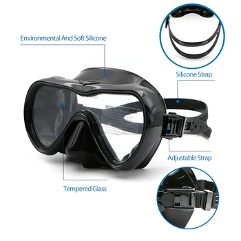 Profissional de Mergulho Máscara de Mergulho de Snorkel Anti-Fog Óculos de proteção Óculos de Conjunto da Natação do Silicone da Pesca, equipamento de Snorkeling Adultos