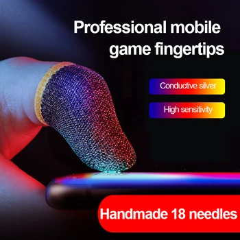 2pcs Dedo Cobertura Respirável Controlador de Jogo Dedo de Luva Para Pubg Suor Prova Não Arranhar a Tela de Toque de Jogos Polegar Luvas