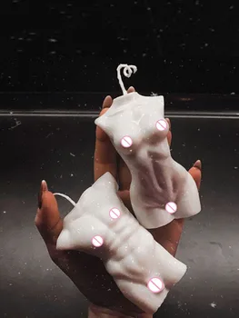 Arte 3D Vela o Corpo do Molde de Cera com Silicone, Moldes Macho e Fêmea Design Fragrância do Sabonete de Chocolate, Decoração do Bolo para Fazer Vela