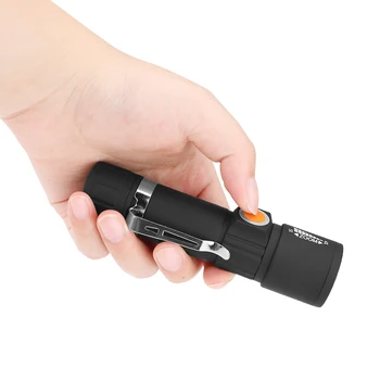 Cauda USB Lanterna Destaque Útil DIODO emissor de luz Poderoso 3 Modos de Mini-Lanterna Impermeável Zoomable Foco Tocha de Carregamento USB de Iluminação